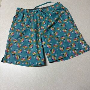 Hurley Blue Board Shorts Vibrant Tropical Design